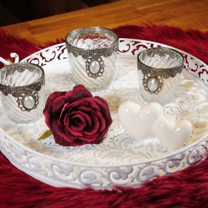 Windlichter mit Perle 3tlg.