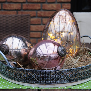 Glas-Ei hängend "Rosa-Gold"